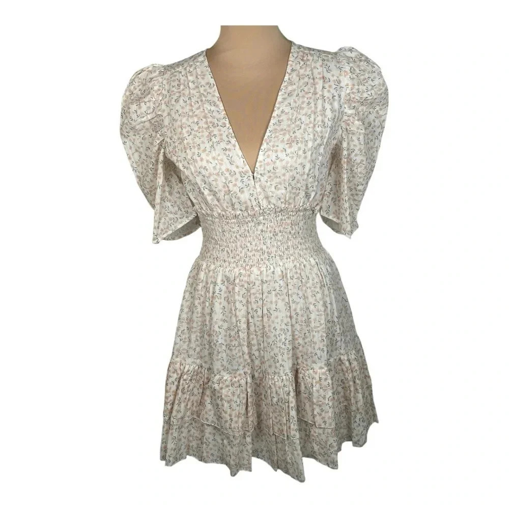 Anthropologie Cleobella Cream and Pink Floral Dress New‎ Small